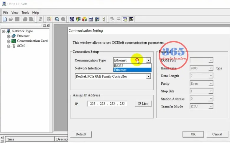 delta-dcisoft-communication-setting